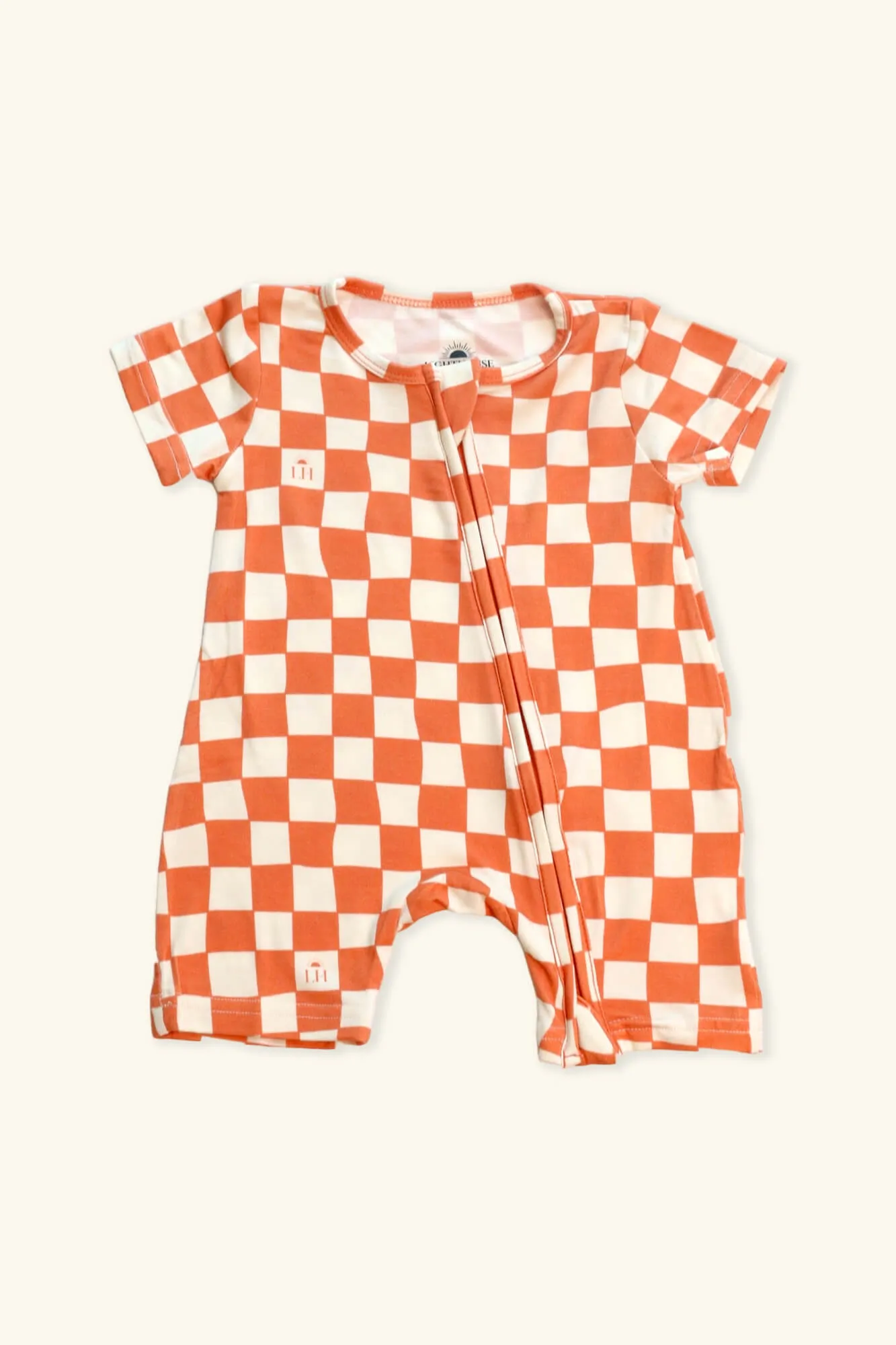 𝐒𝐀𝐋𝐄! 𝟓𝟎% 𝐎𝐅𝐅! Bamboo Baby Pajamas - Double Zipper - Shorties - Checkers