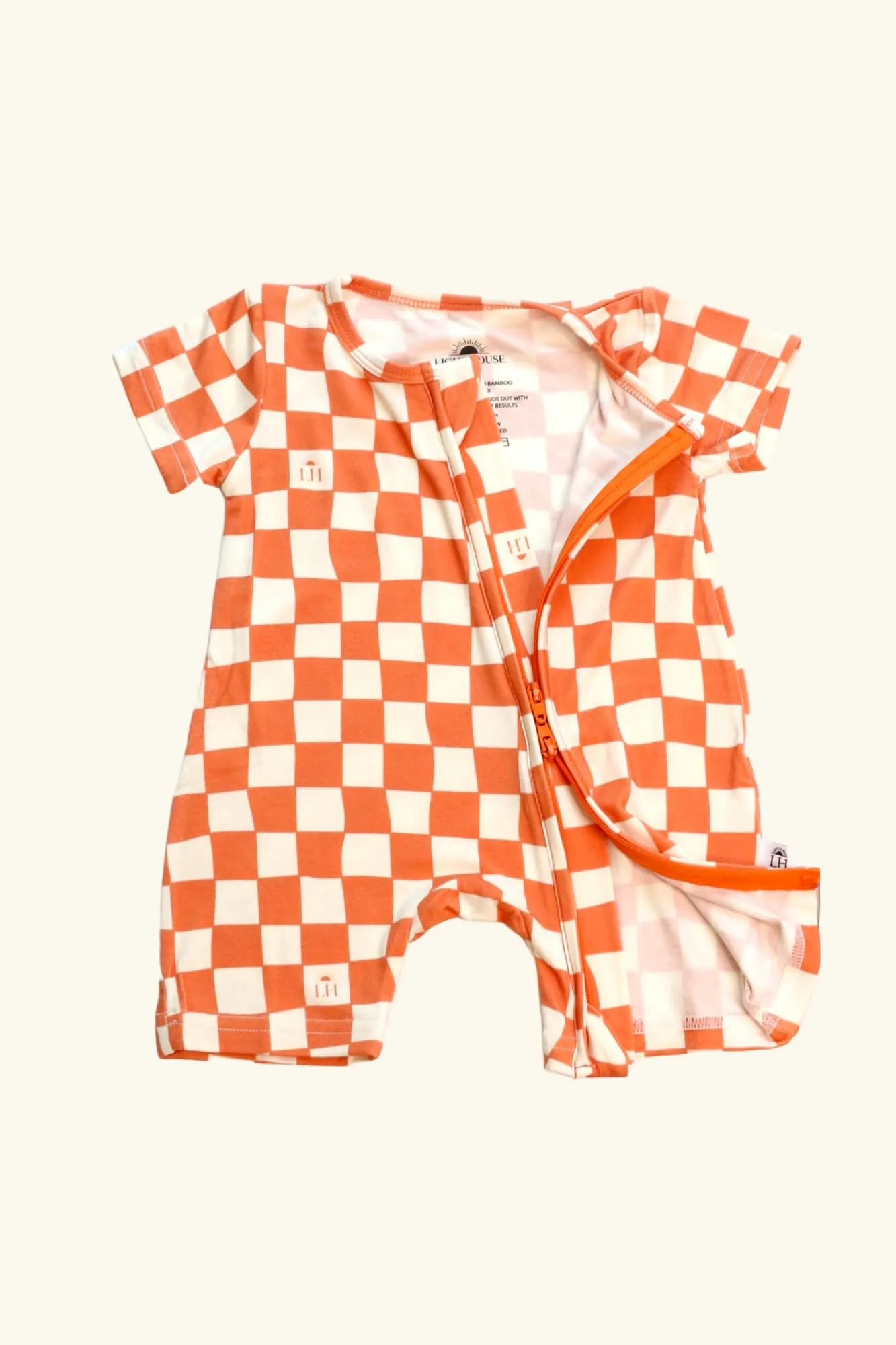 𝐒𝐀𝐋𝐄! 𝟓𝟎% 𝐎𝐅𝐅! Bamboo Baby Pajamas - Double Zipper - Shorties - Checkers