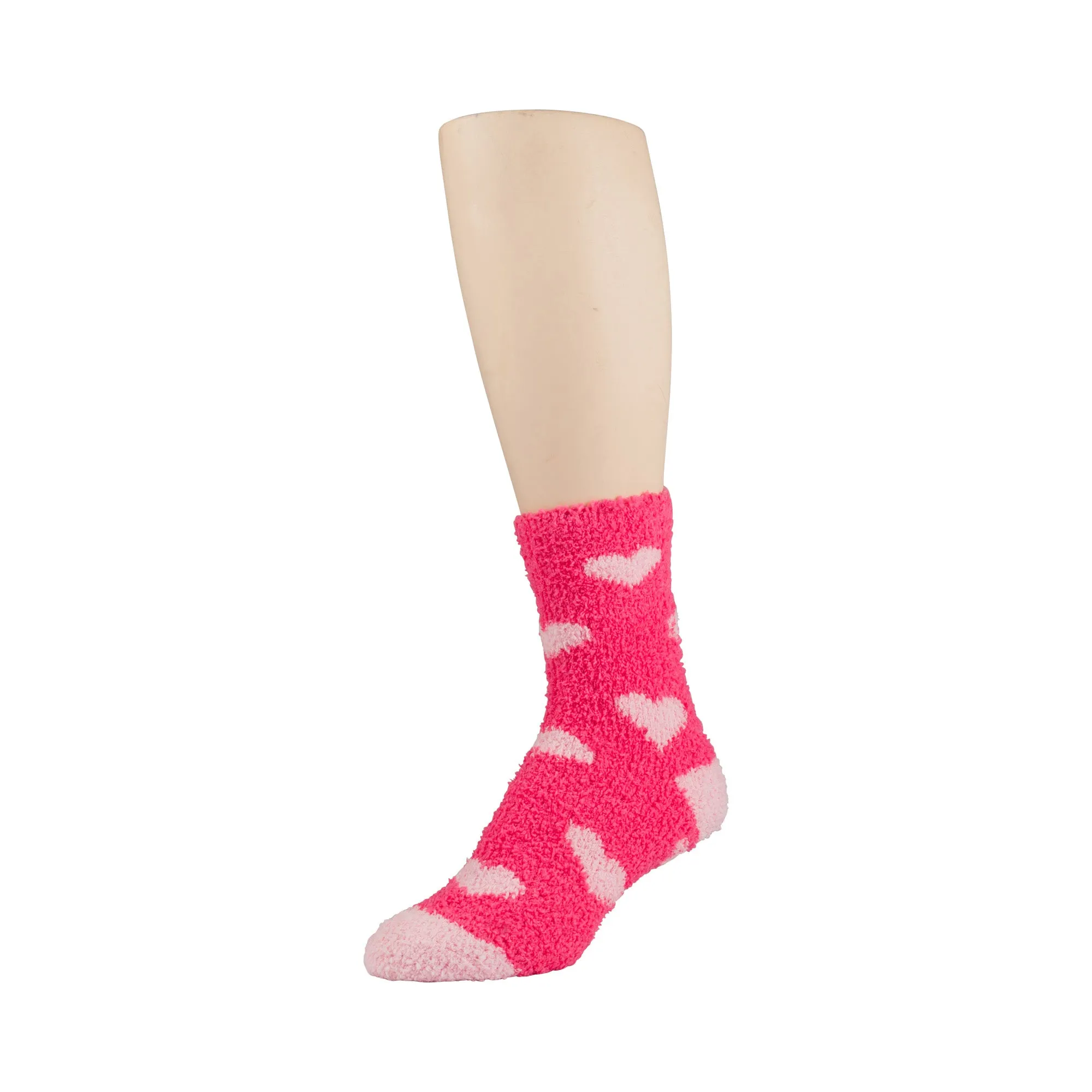 12 Pairs of Fuzzy Cute Fluffy Socks, Heart Patterned, Multicolored, Size 9-11