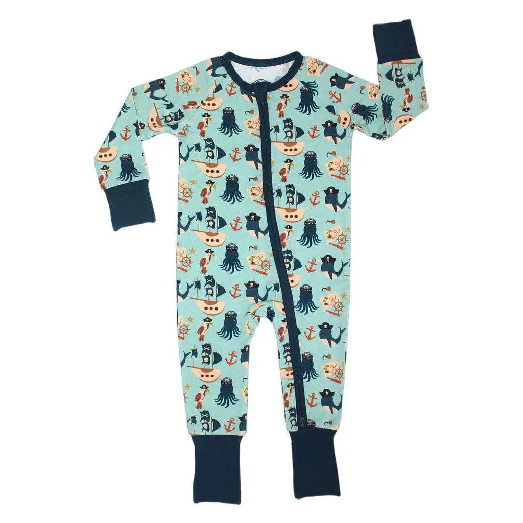 18-24 M Ahoy, Matey! Convertible Pirate bamboo Baby Pajamas