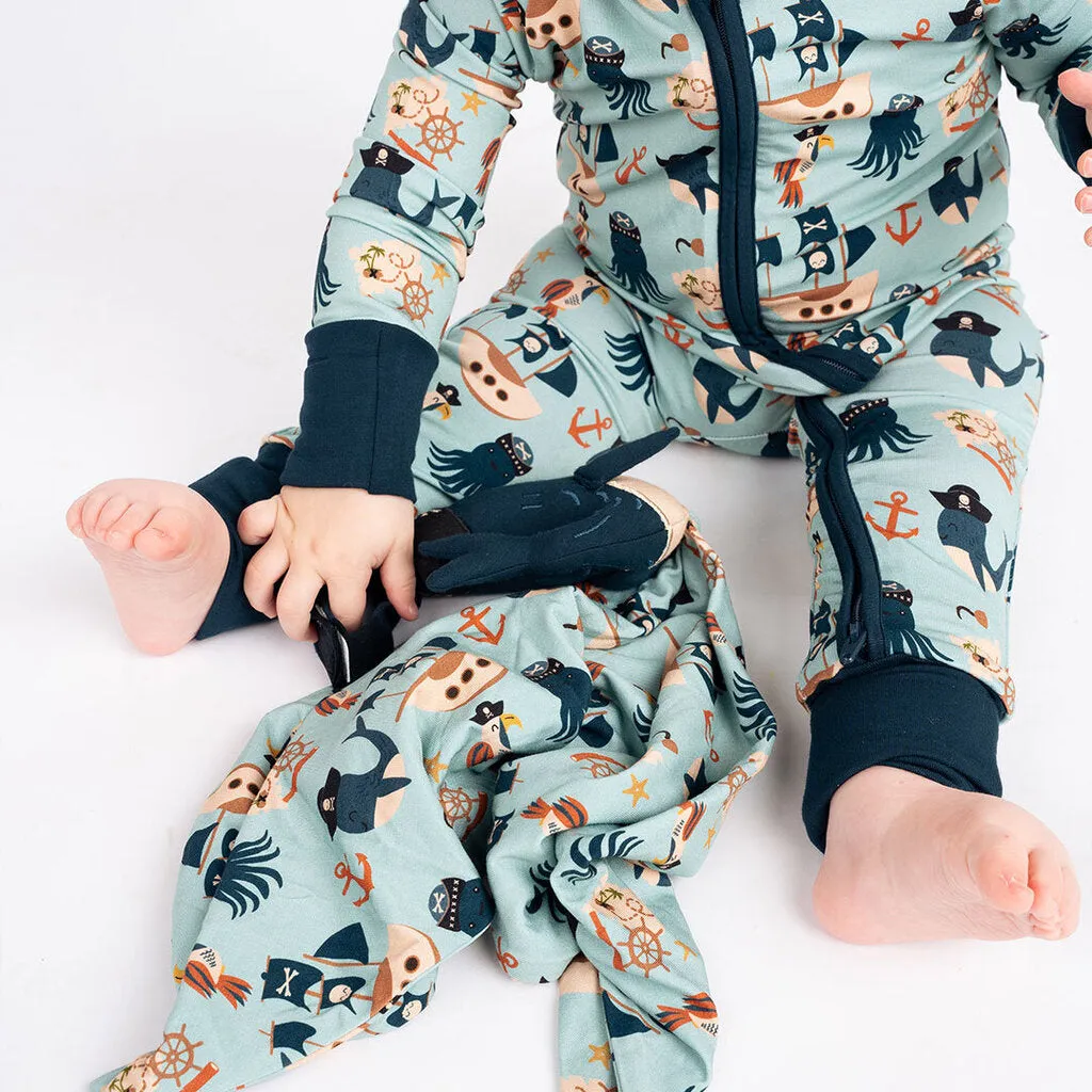 18-24 M Ahoy, Matey! Convertible Pirate bamboo Baby Pajamas