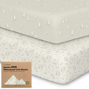 2-Pack Soothe [Protect ] Waterproof Crib Sheets