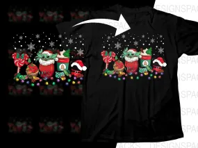 Adorable Christmas Baby Yoda and Festive Treats Png Digital Download