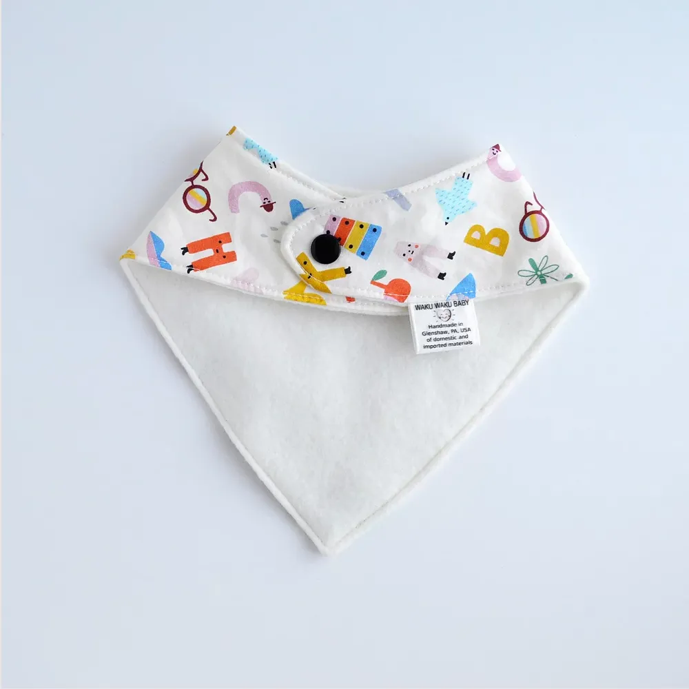 Alphabet Friends Bandana Bib