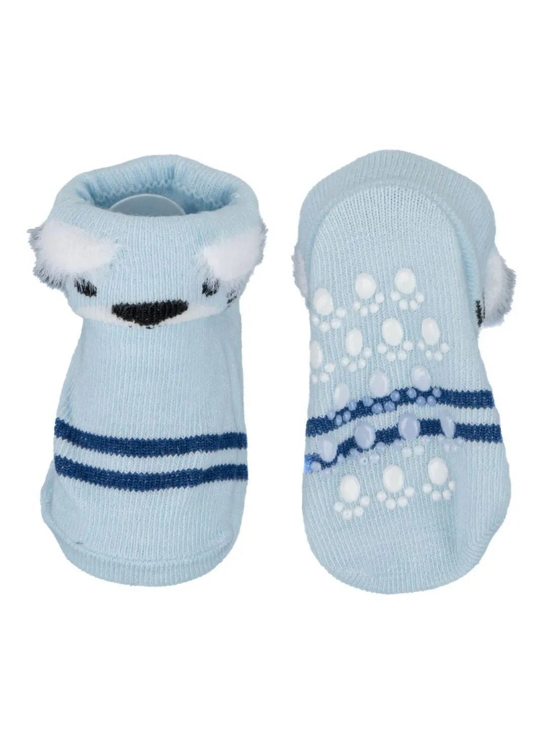 Baby Boys' Socks Set with Adorable Tiger and Polar Bear Designs – Anti-Skid & Soft Cotton