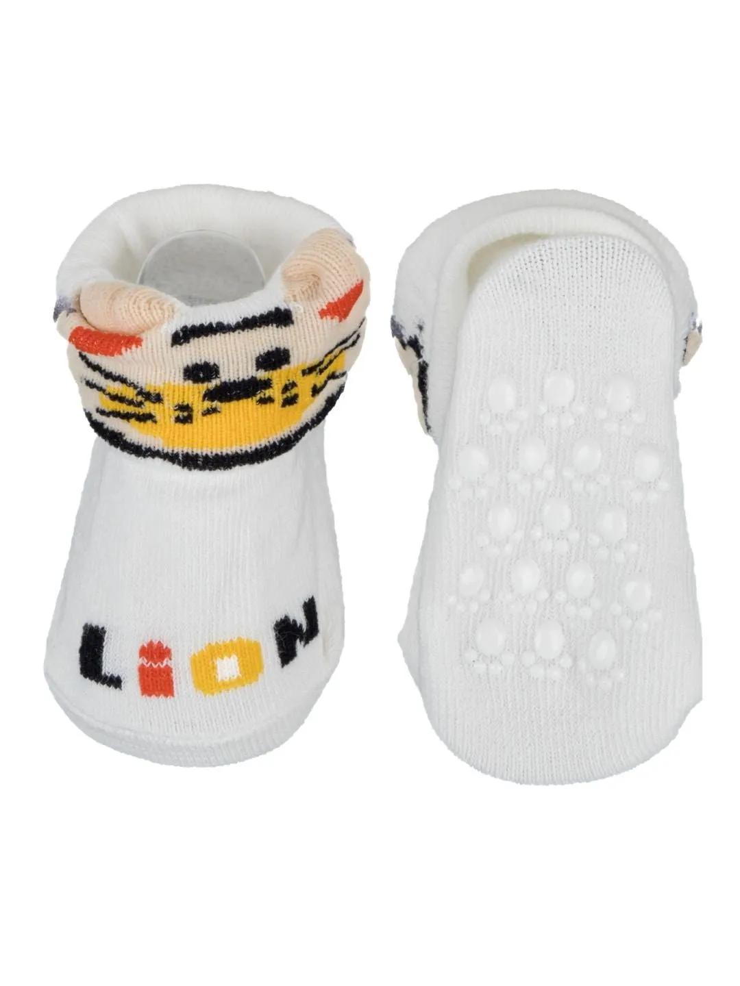 Baby Boys' Socks Set with Adorable Tiger and Polar Bear Designs – Anti-Skid & Soft Cotton