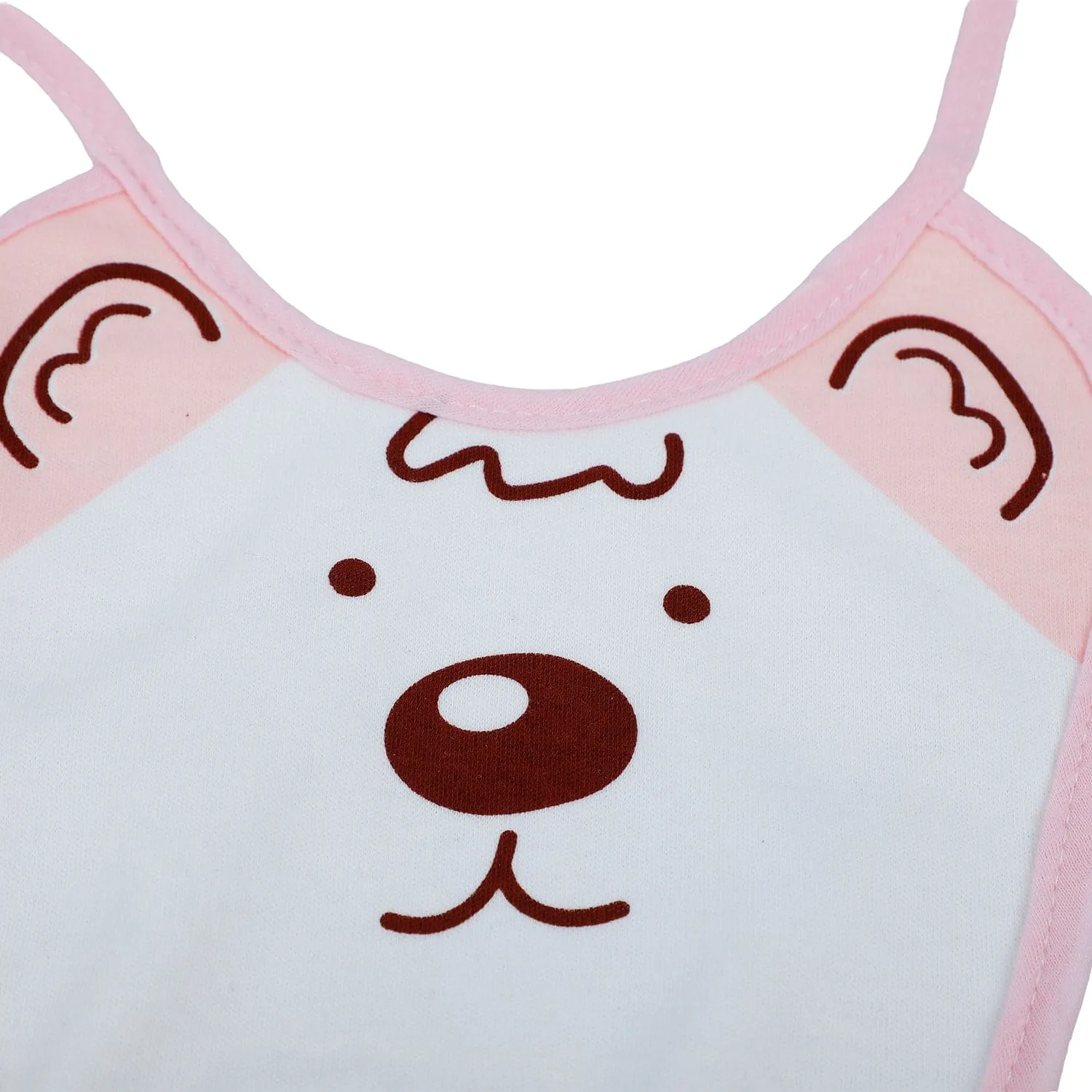 Baby Moo Junior Teddy Pack Of 2 Adjustable Tie Knot Cotton Bibs - Pink