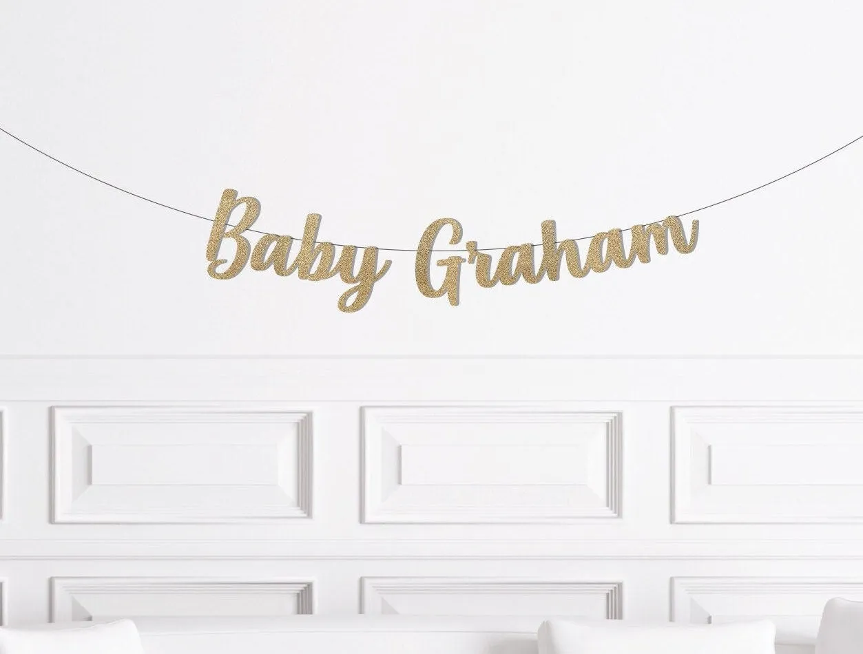 Baby Name Glitter Banner