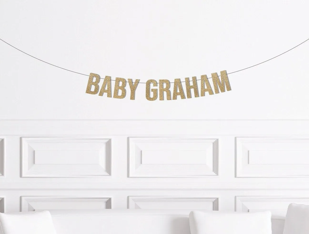 Baby Name Glitter Banner