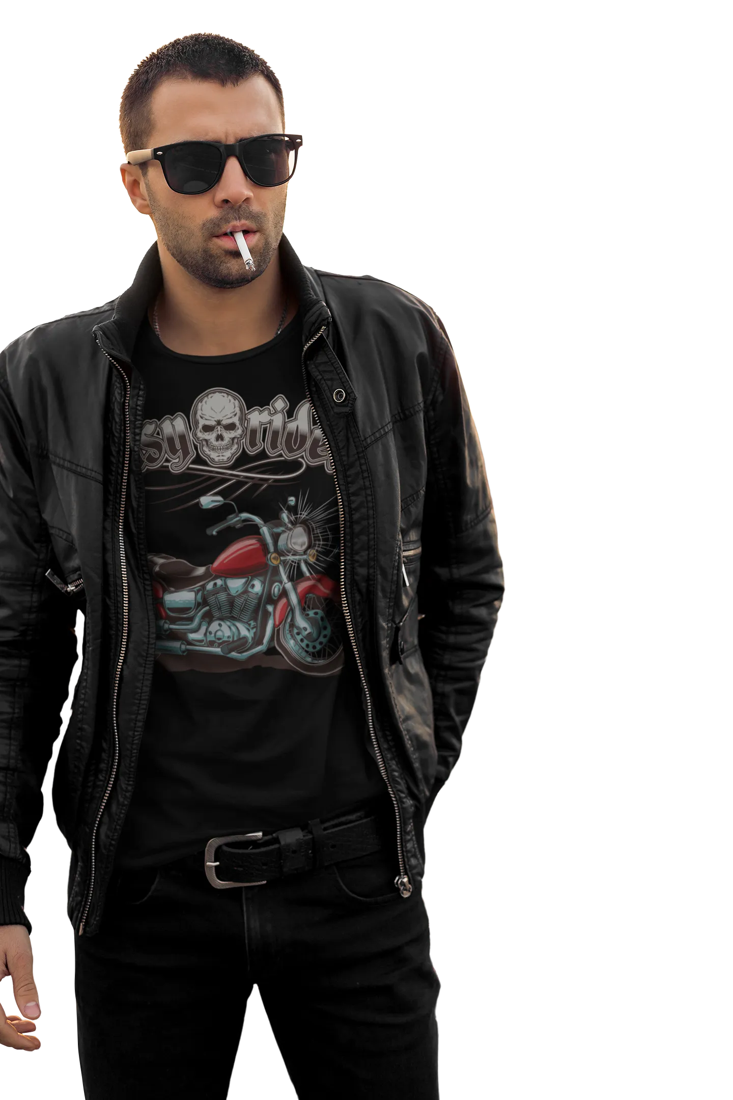 Biker T Shirt  Ring Spun Cotton Easy Rider