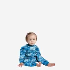 Carolina Panthers Infant Ugly Pattern Family Holiday Pajamas