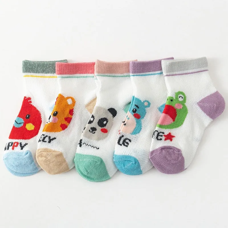 Cartoon Mesh Cotton Girls Socks