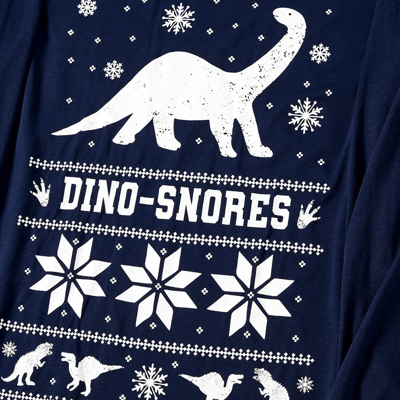 Christmas Snowflake & Dinosuar Print Family Matching Pajamas Sets (Flame Resistant)