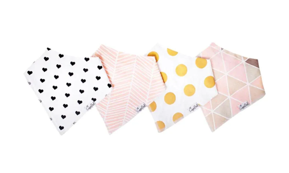 Copper Pearl: Baby Bandana Bibs (4 pack) - Blush