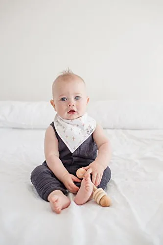 Copper Pearl Baby Bandana Drool Bibs 4 Pack Gift Set for Boys, or Girls, "Chip Set" (Assorted)