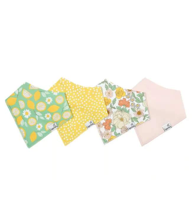 Copper Pearl Bandana Bib Set 4 Pack - Lemon