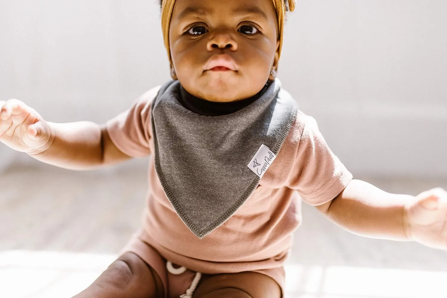 Copper Pearl Bandana Bib Set: Lennon