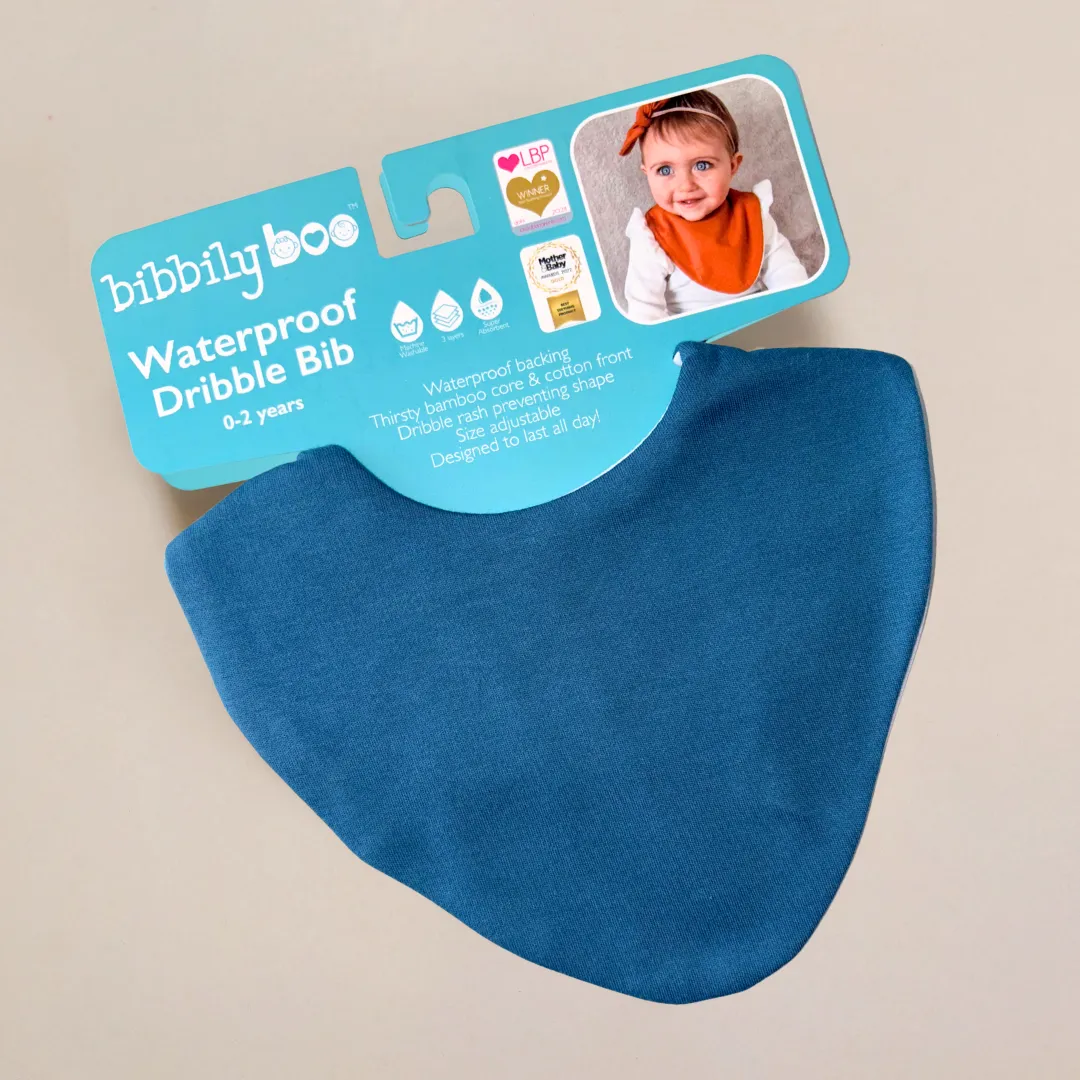 Denim Blue Waterproof Dribble Bib