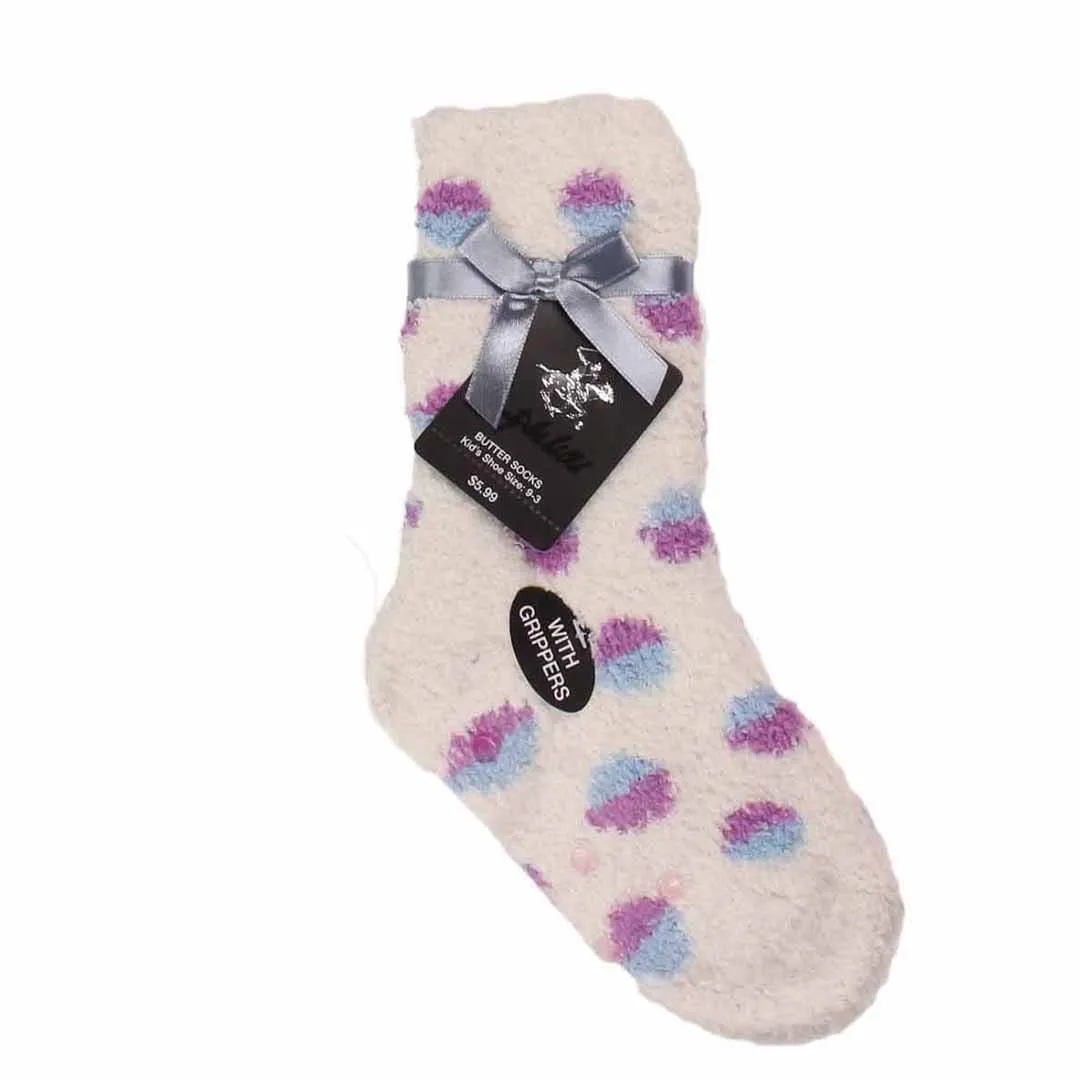 Dot Print Fuzzy Kids Socks