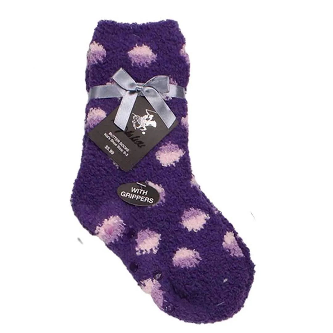 Dot Print Fuzzy Kids Socks