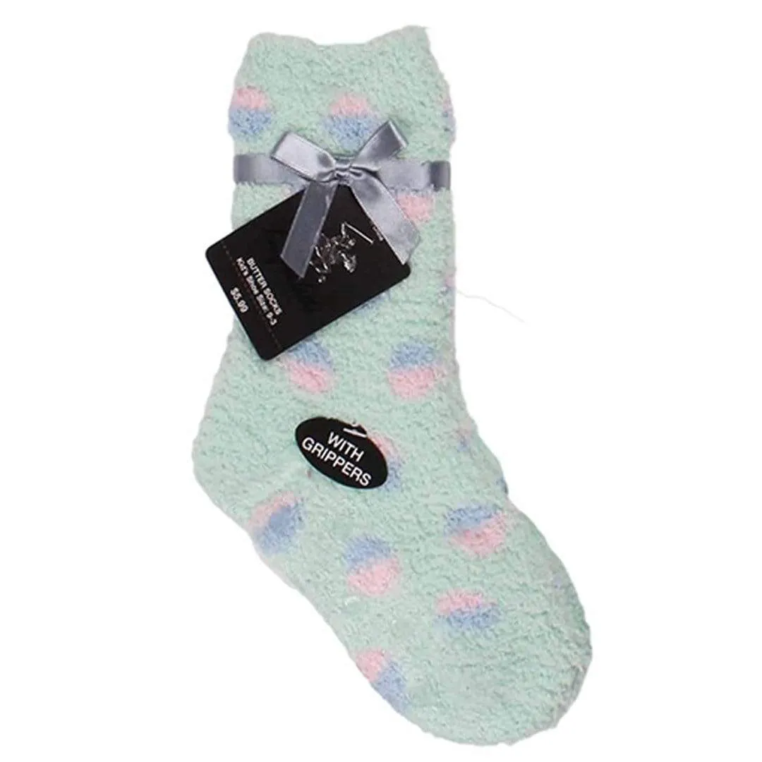 Dot Print Fuzzy Kids Socks
