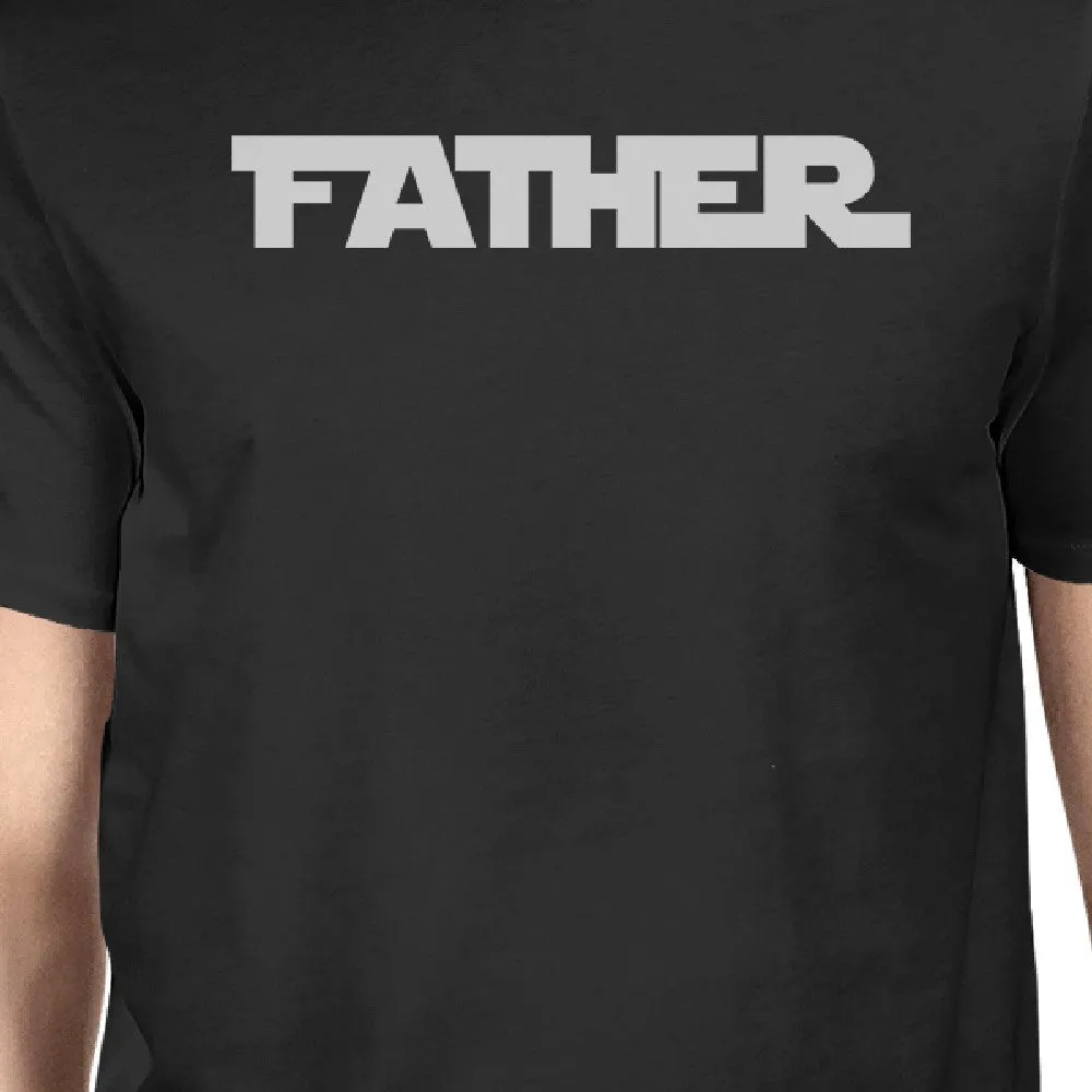 Father Son Star Battle Theme Dad and Baby Matching Black Shirt