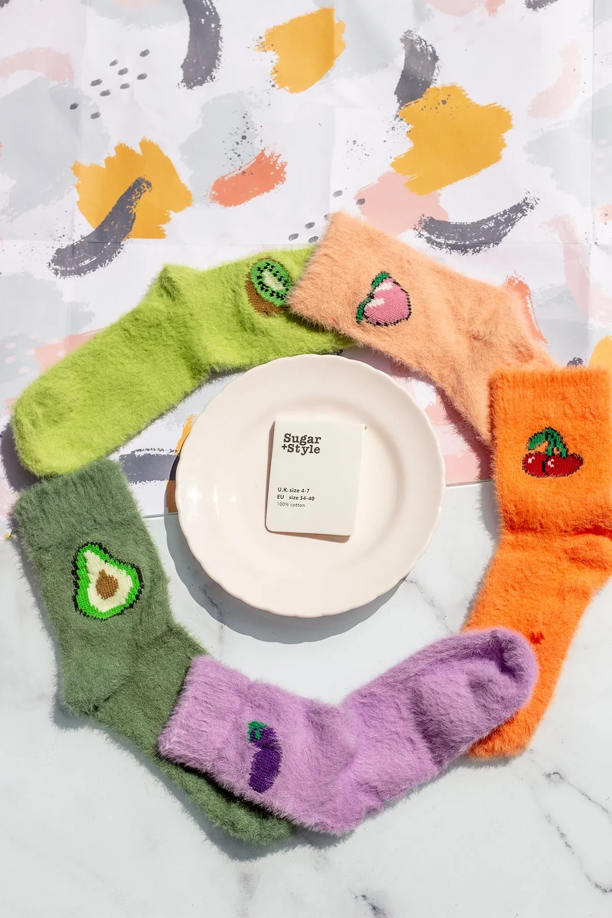 Fuzzy Feel Avocado Fruit Socks