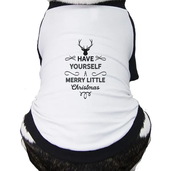 Have Yourself A Merry Little Christmas Pets Black And White Baseball Shirt