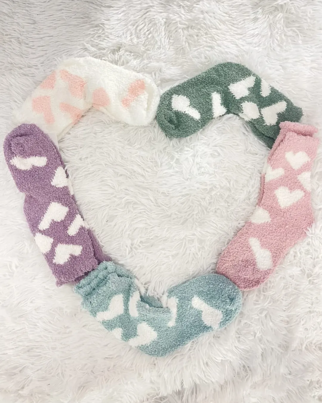 Heart Fuzzy Socks