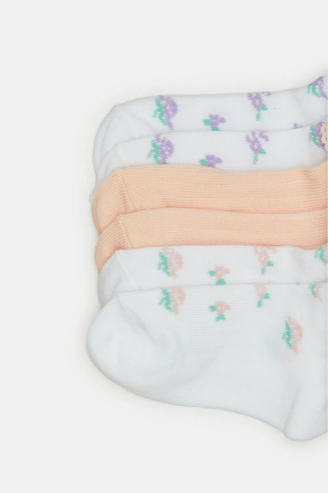 Infant Girls Assorted Printed Ankle Length Socks (3 Pairs)