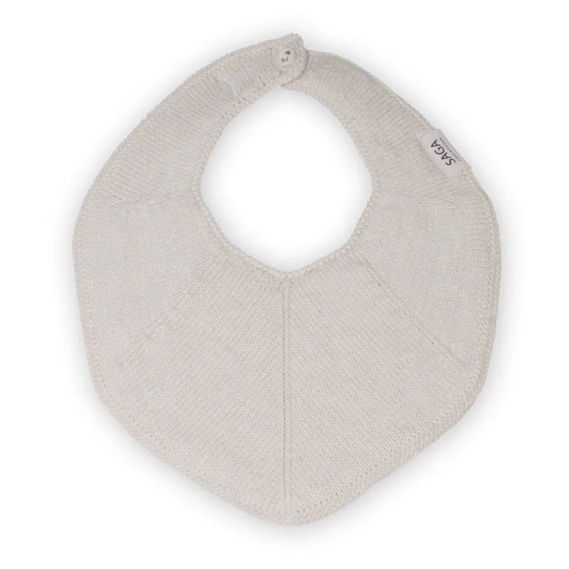 Knitted Teething Bib - Fjola - Ivory