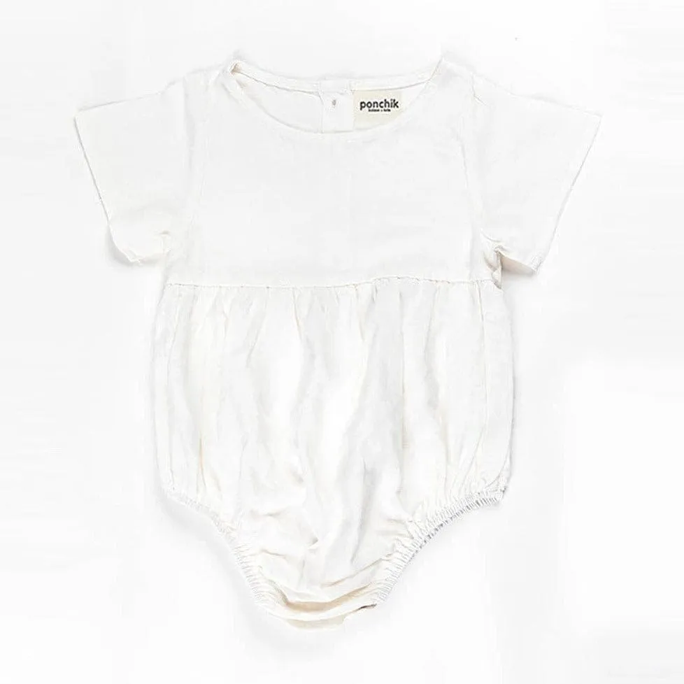 Linen Baby Romper (Cream)