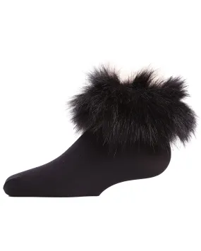 Microfiber Faux-Fur Girls Anklet Socks