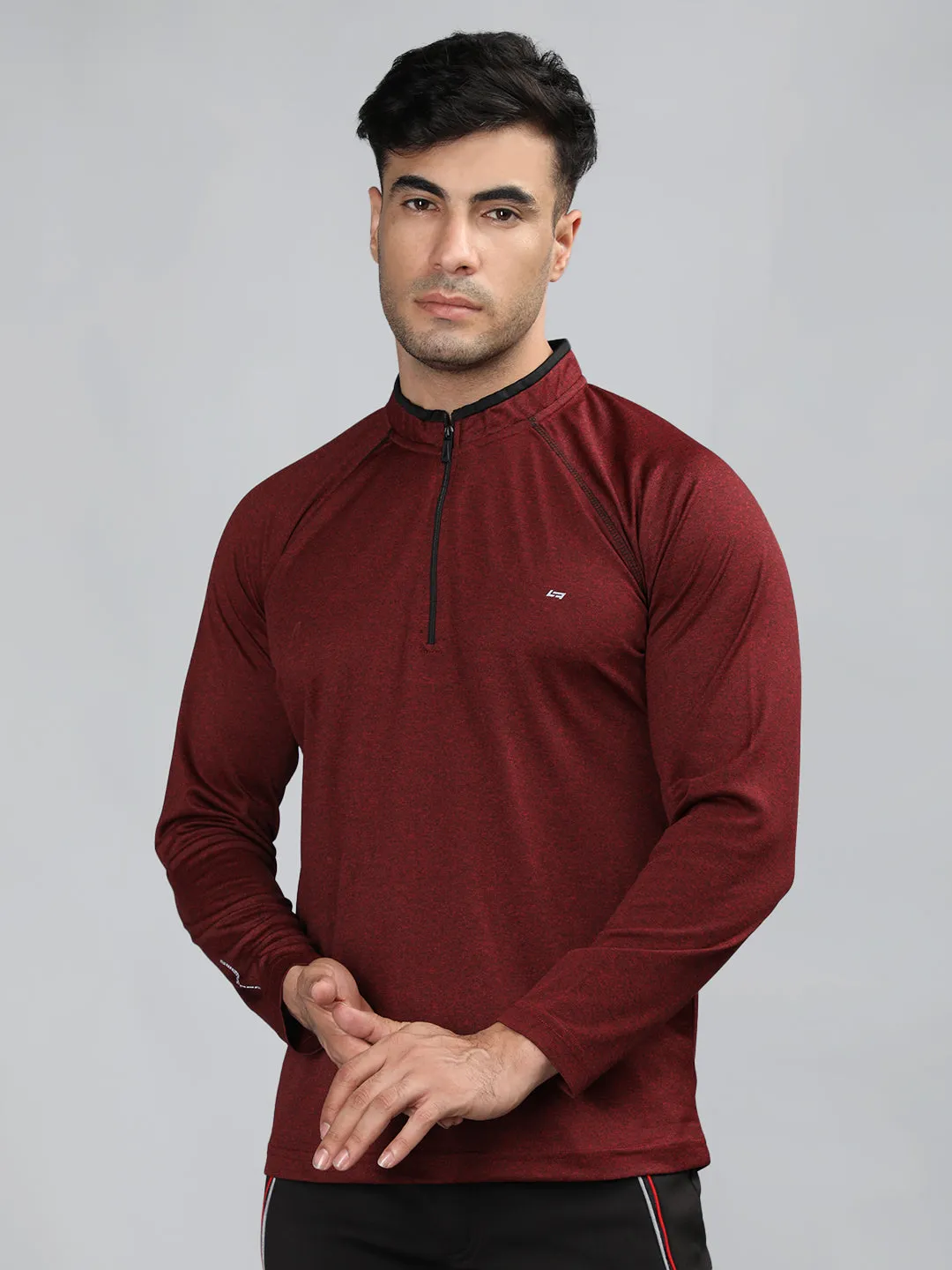 Neva Men T-Neck Full Sleeves T-shirt Textured pattern