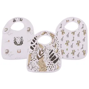 On The Savannah Bamboo Muslin Snap Bibs 3PK