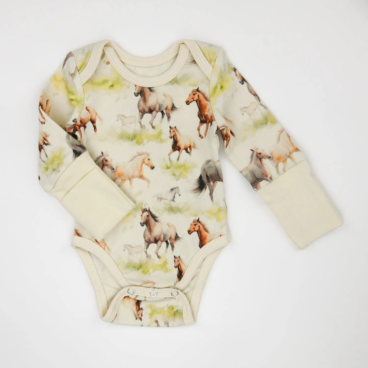 Organic Cotton Long Sleeve Baby Bodysuit, Kelby