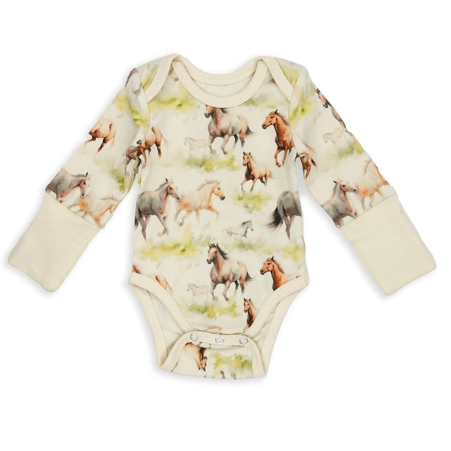 Organic Cotton Long Sleeve Baby Bodysuit, Kelby