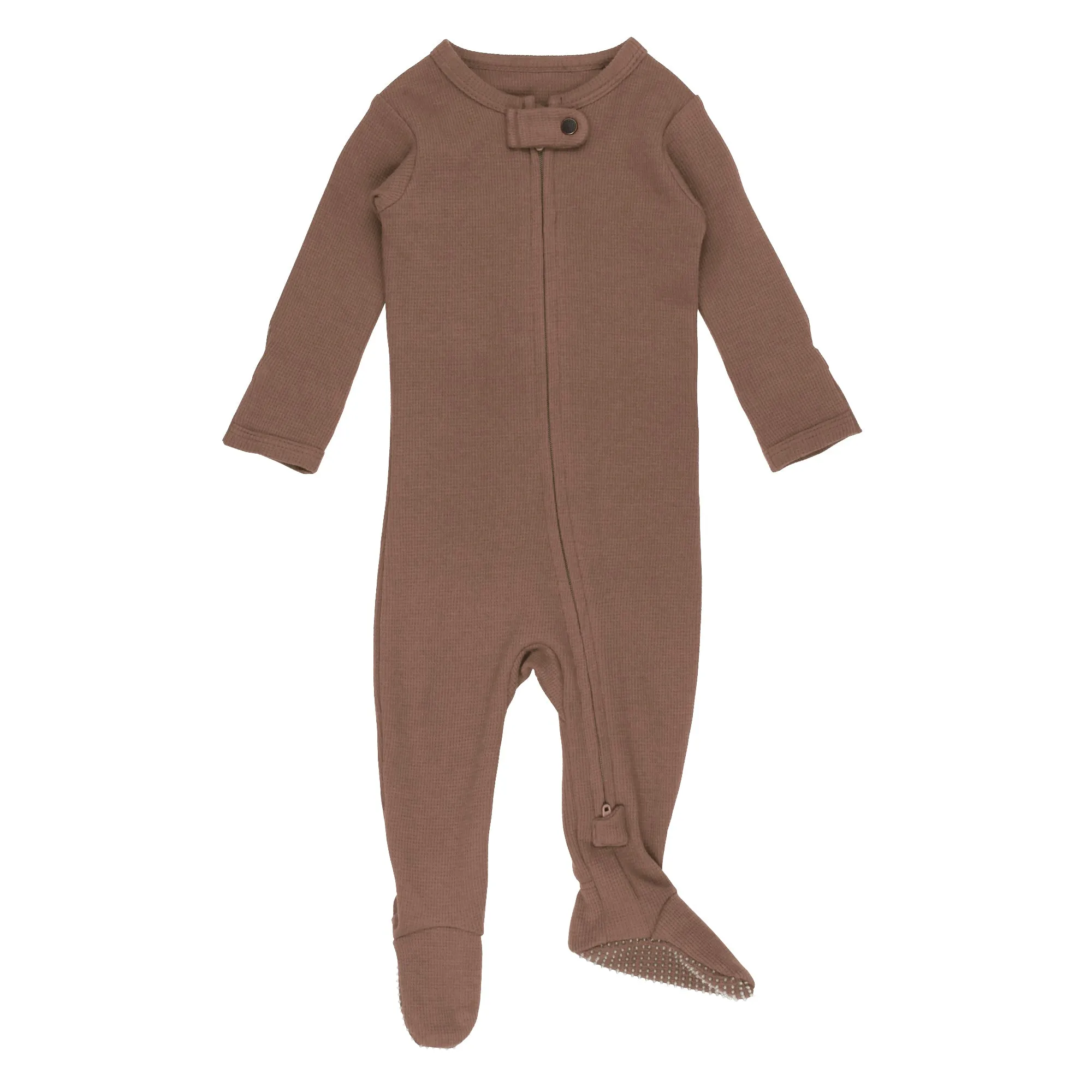 Organic Thermal 2-Way Zipper Footie | Cocoa