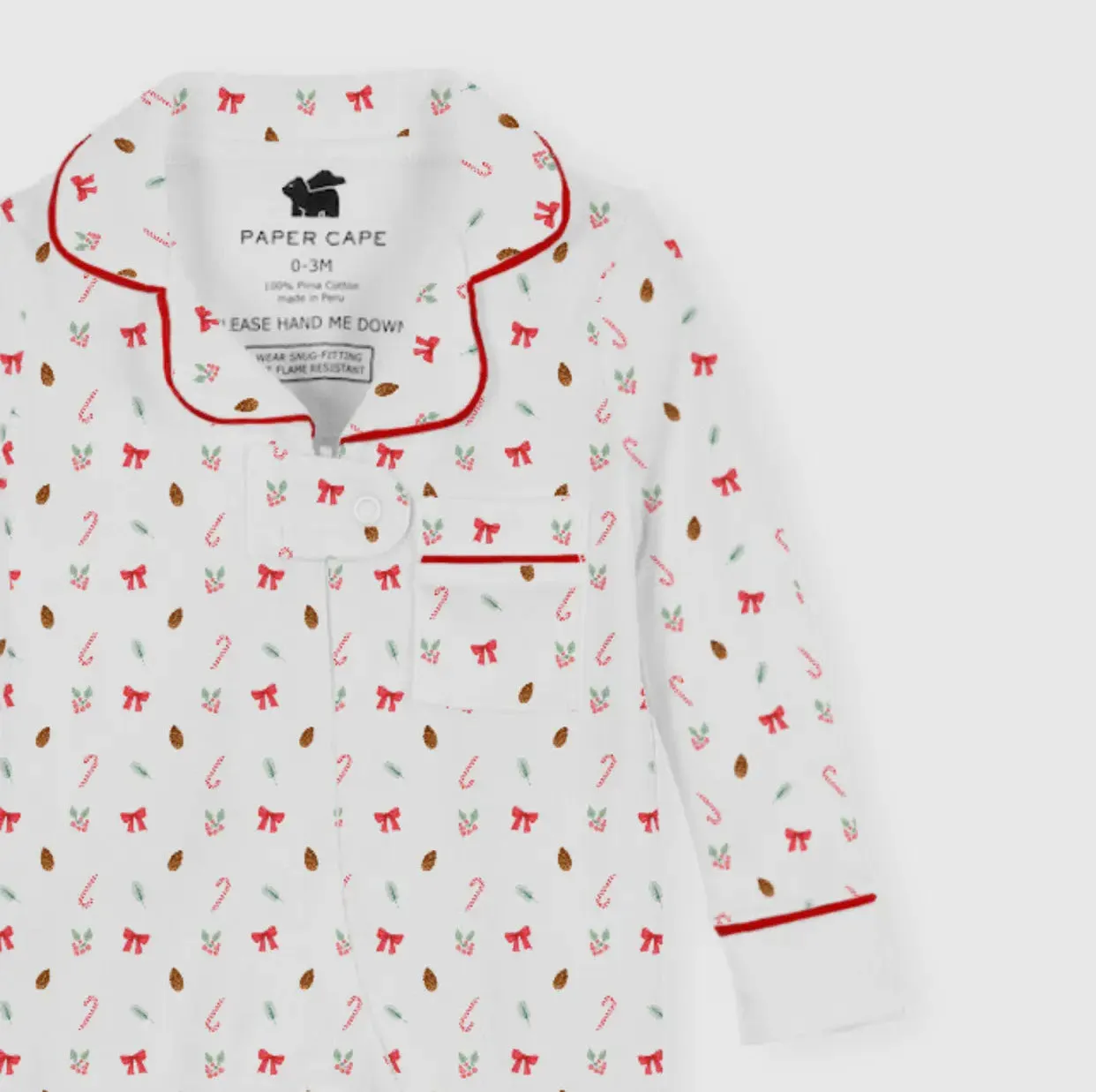 Pima Cotton Footie - Holly Print