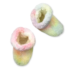 Sherbert Tie Dye Fuzzy Babba Bootie Slipper Sock