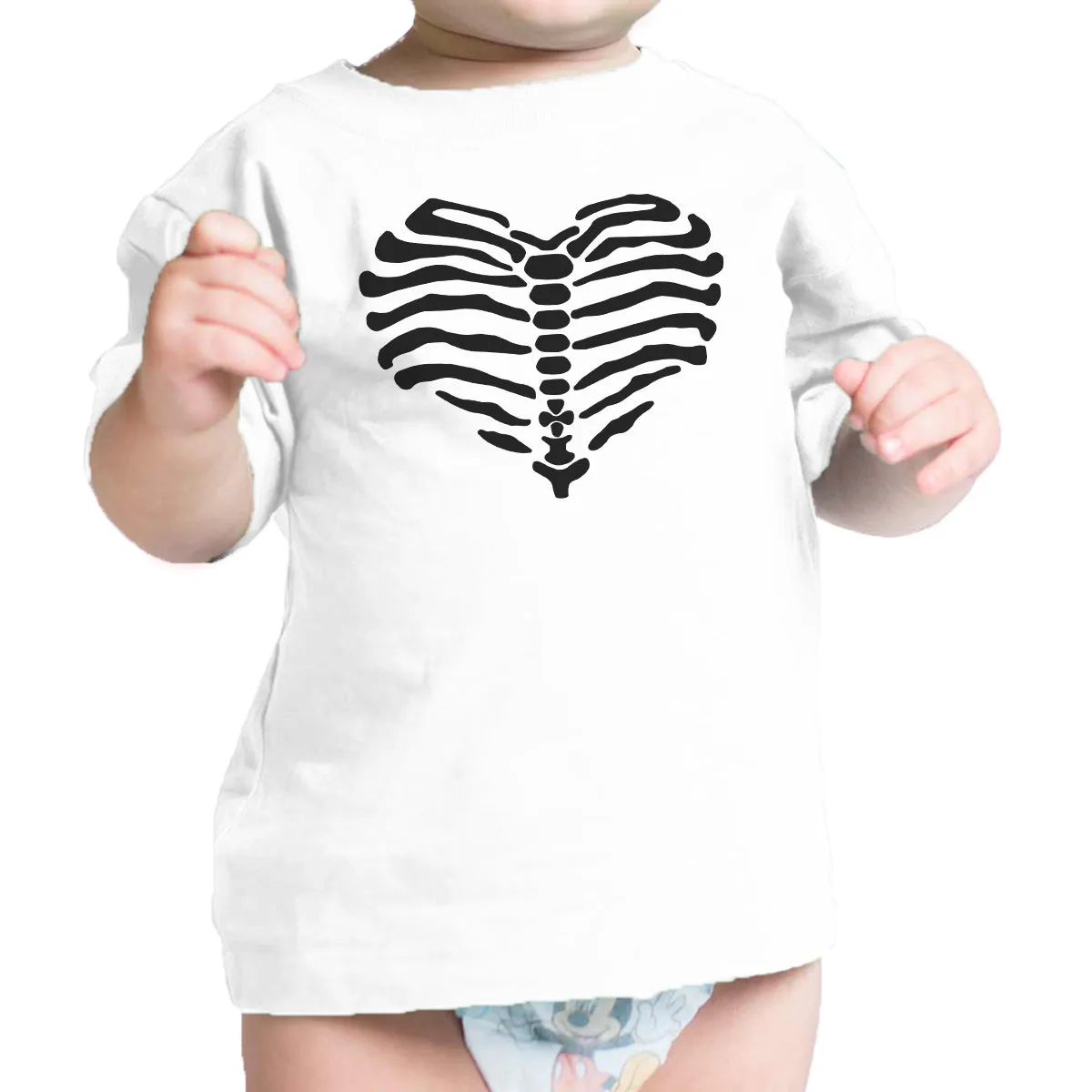 Skeleton Heart Baby White Shirt