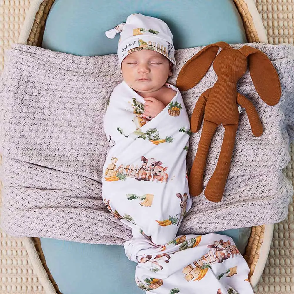 Snuggle Hunny - Organic Jersey Wrap & Beanie Set - Farm