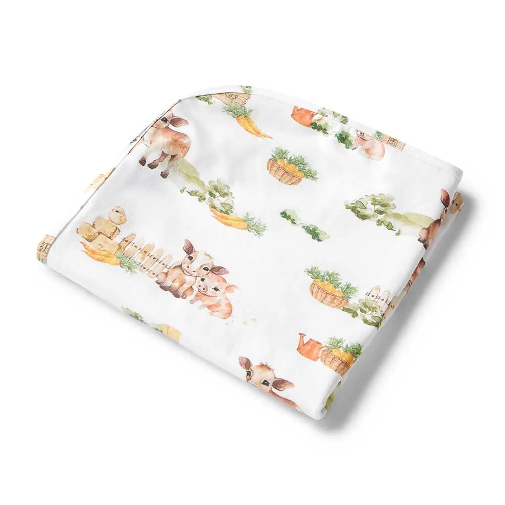 Snuggle Hunny - Organic Jersey Wrap & Beanie Set - Farm