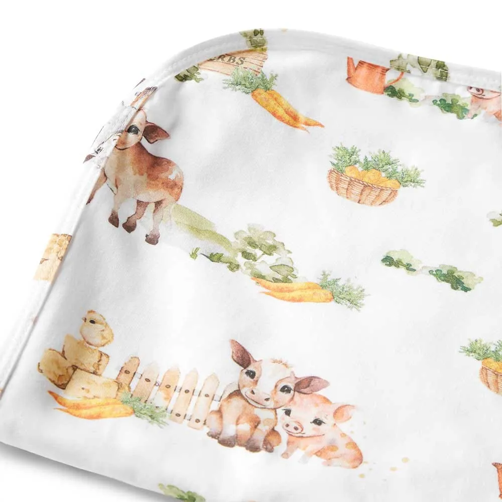 Snuggle Hunny - Organic Jersey Wrap & Beanie Set - Farm