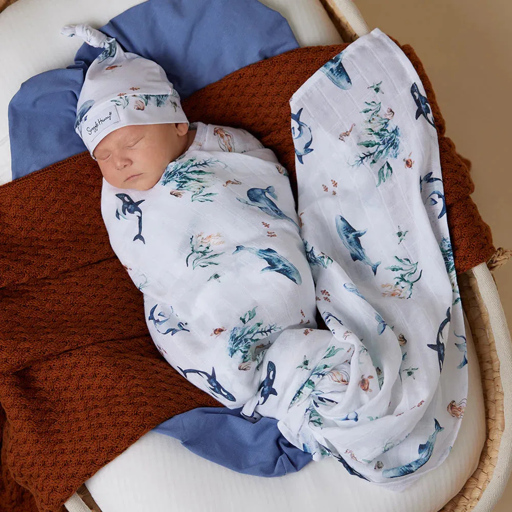 Snuggle Hunny - Organic Muslin Wrap - Ocean