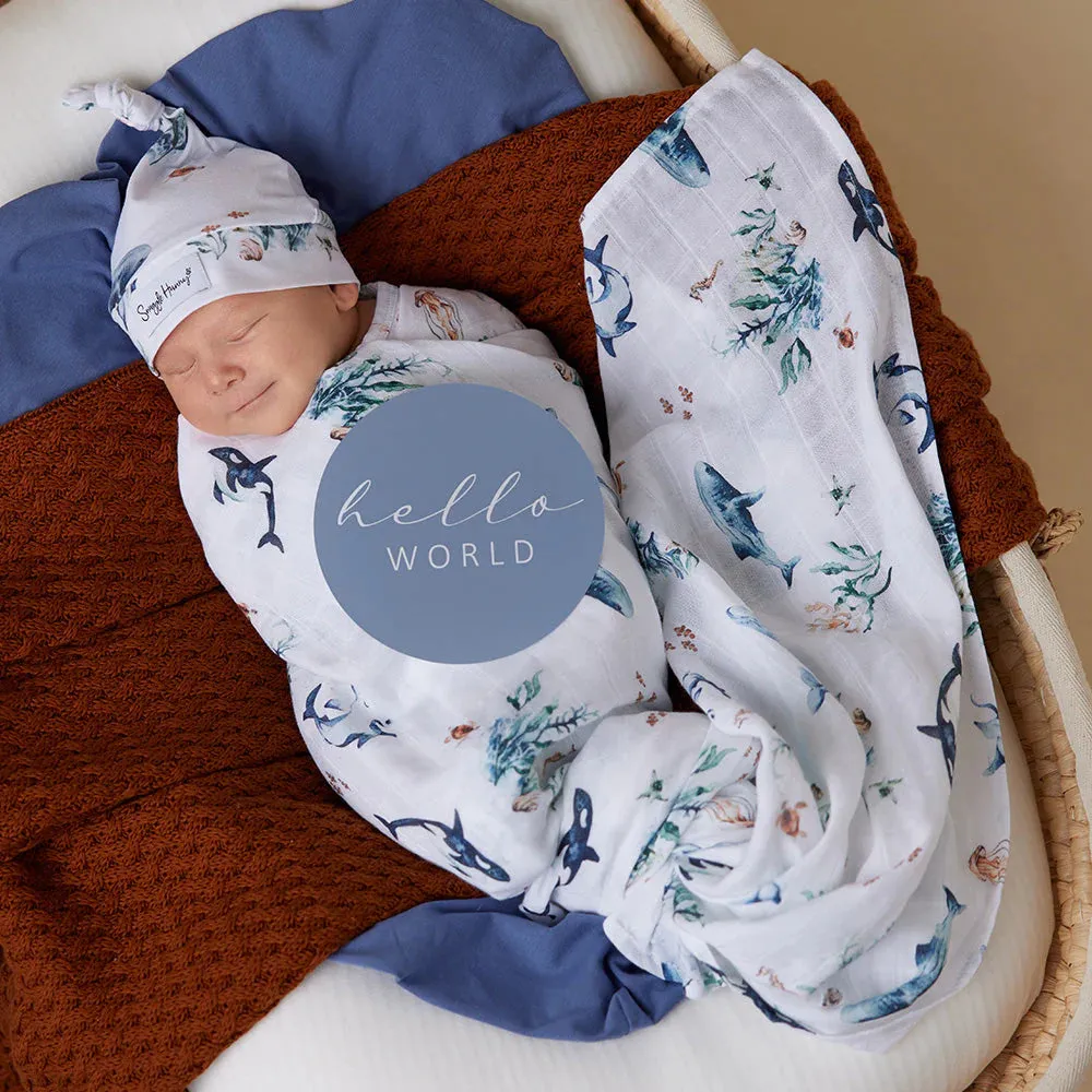 Snuggle Hunny - Organic Muslin Wrap - Ocean