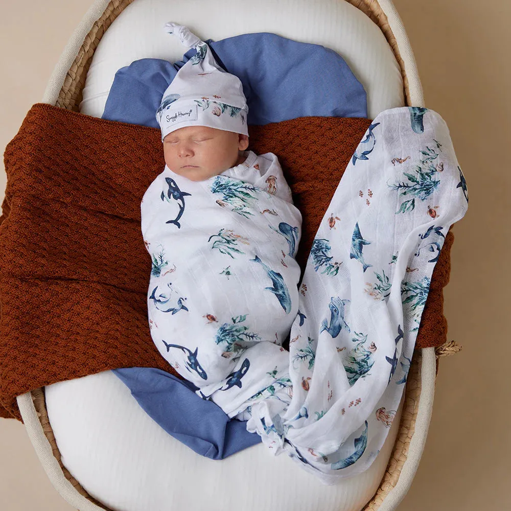 Snuggle Hunny - Organic Muslin Wrap - Ocean