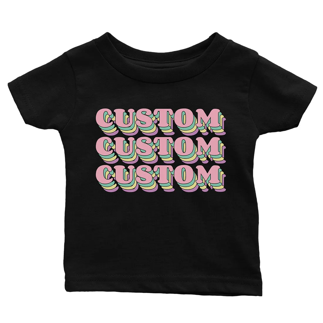 Sorority Theme Pink Top Text Electric Baby Personalized T-Shirt