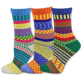 TeeHee Socks Women's Warmer Cotton Crew BDE 3-Pack (11321)