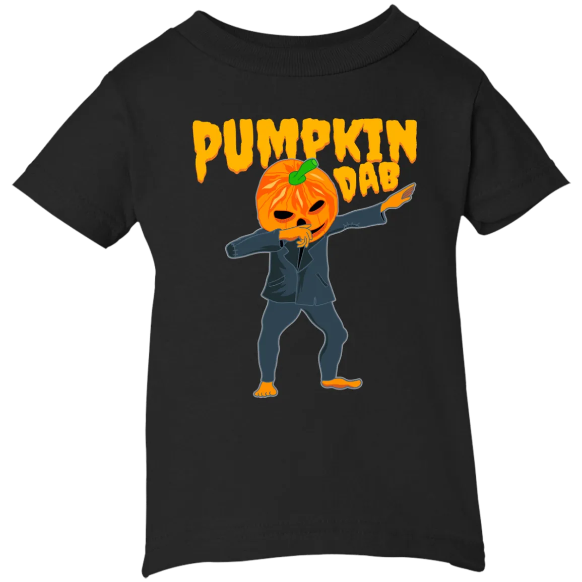 Trendy Pumpkinhead Dab T-Shirt Halloween Clothing (Infants)